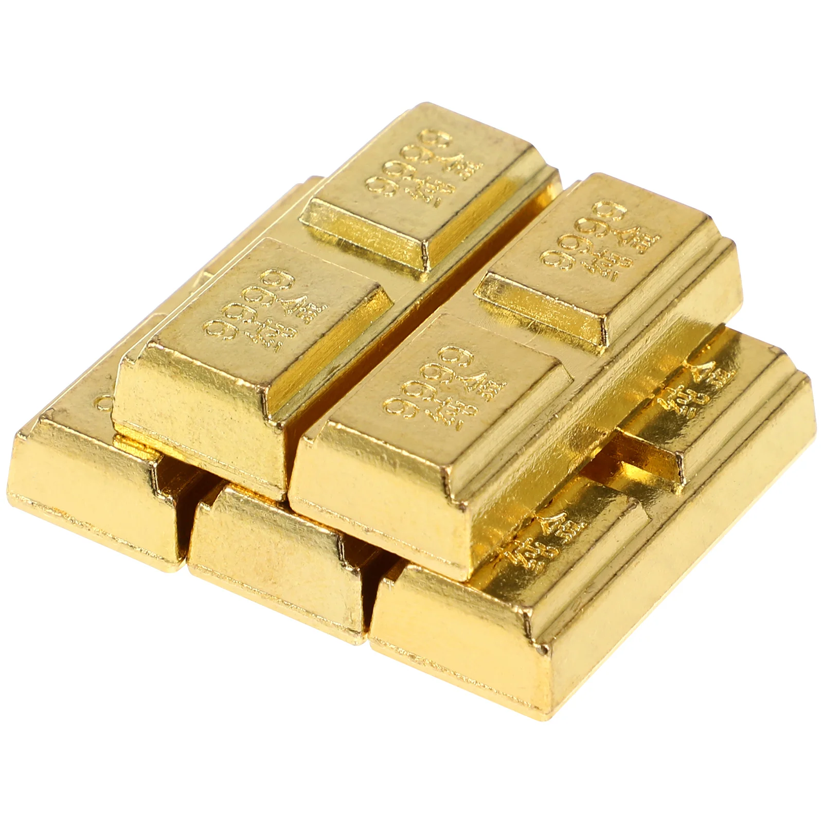 

5 Pcs Gold Brick Ornament Desktop Golden Bullion Decor Decorative Craft Home Bar Shape