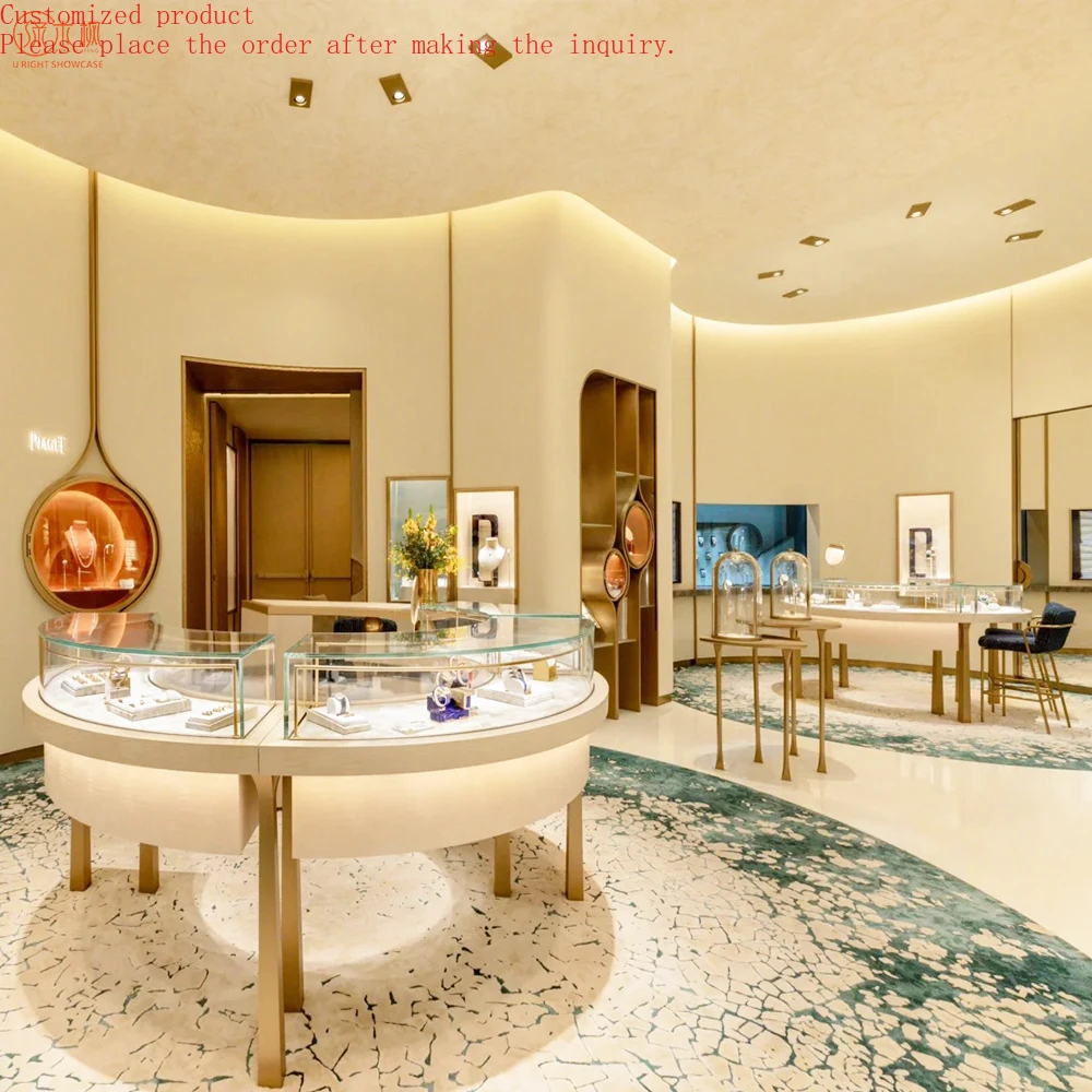 

Custom.High-quality Custom-made Jewelry Glass Showcase Modern Luxury Jewelry Display Cases