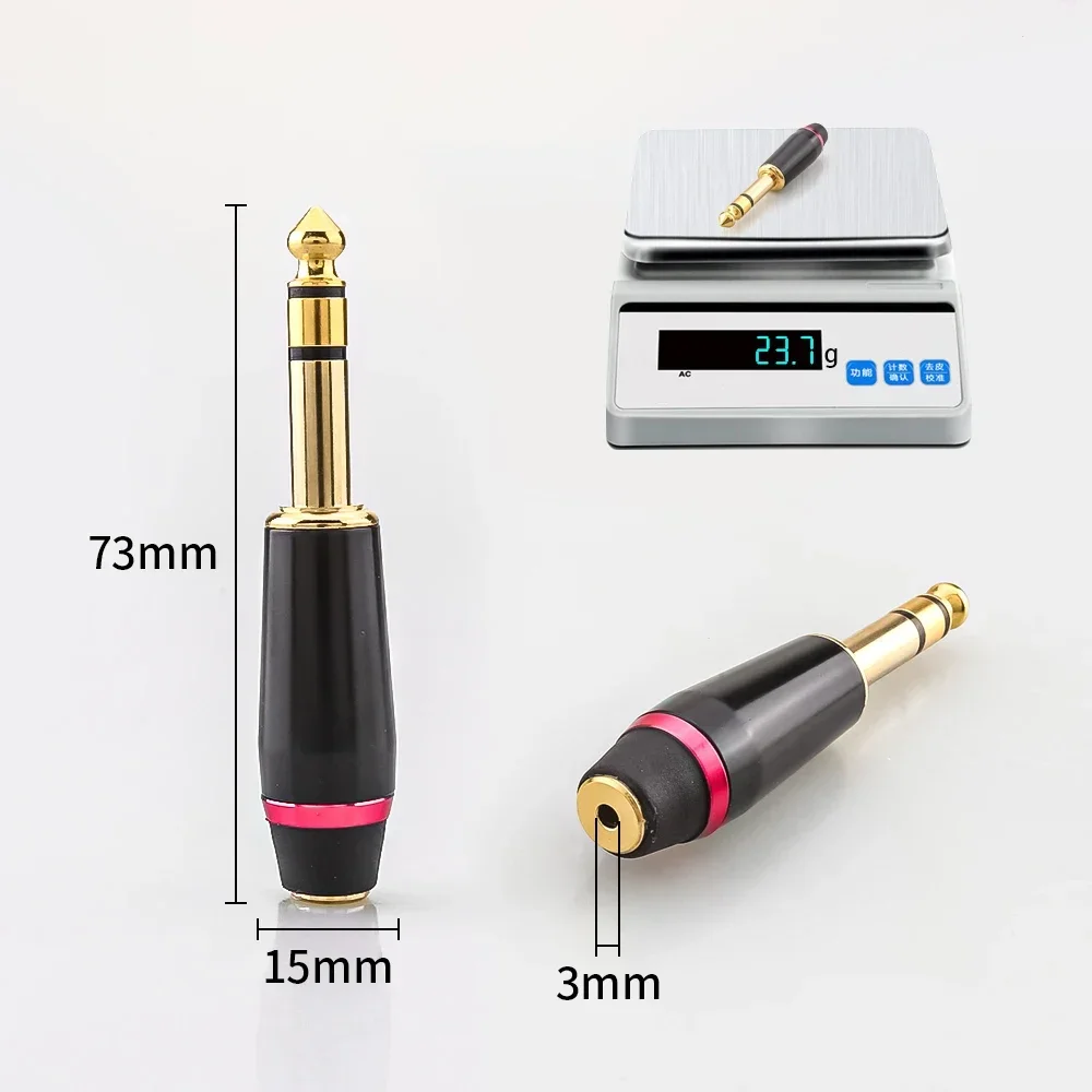 1x Gold Plated 2.5mm/3.5mm/4.4mm Balanced Female to 1/4 6.35mm TRS Male Adapter Converter