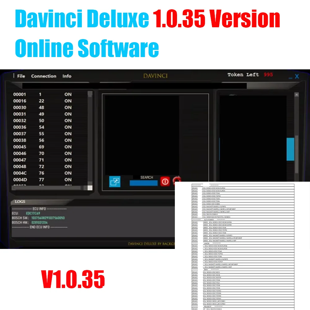 

Онлайн-программное обеспечение Davinci Deluxe, обновленная версия 1.0.35, полный функционал, инструменты диагностики и программирования, без необходимости использования токена, до 2026 года.