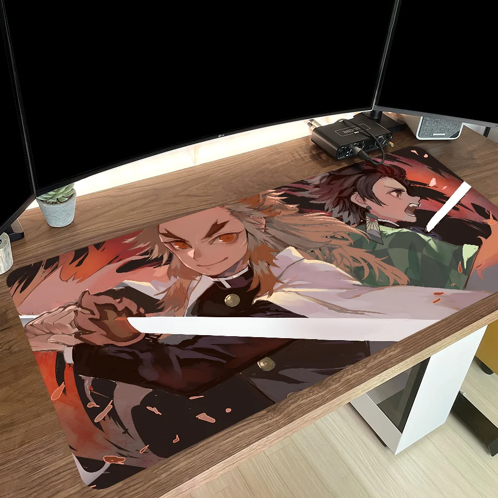 A-Kyojuro Rengoku Anime Demon Slayer Non-slip Mouse Pad Suitable For Office Computers Laptops E-sports Game Desk Mats Keyboard