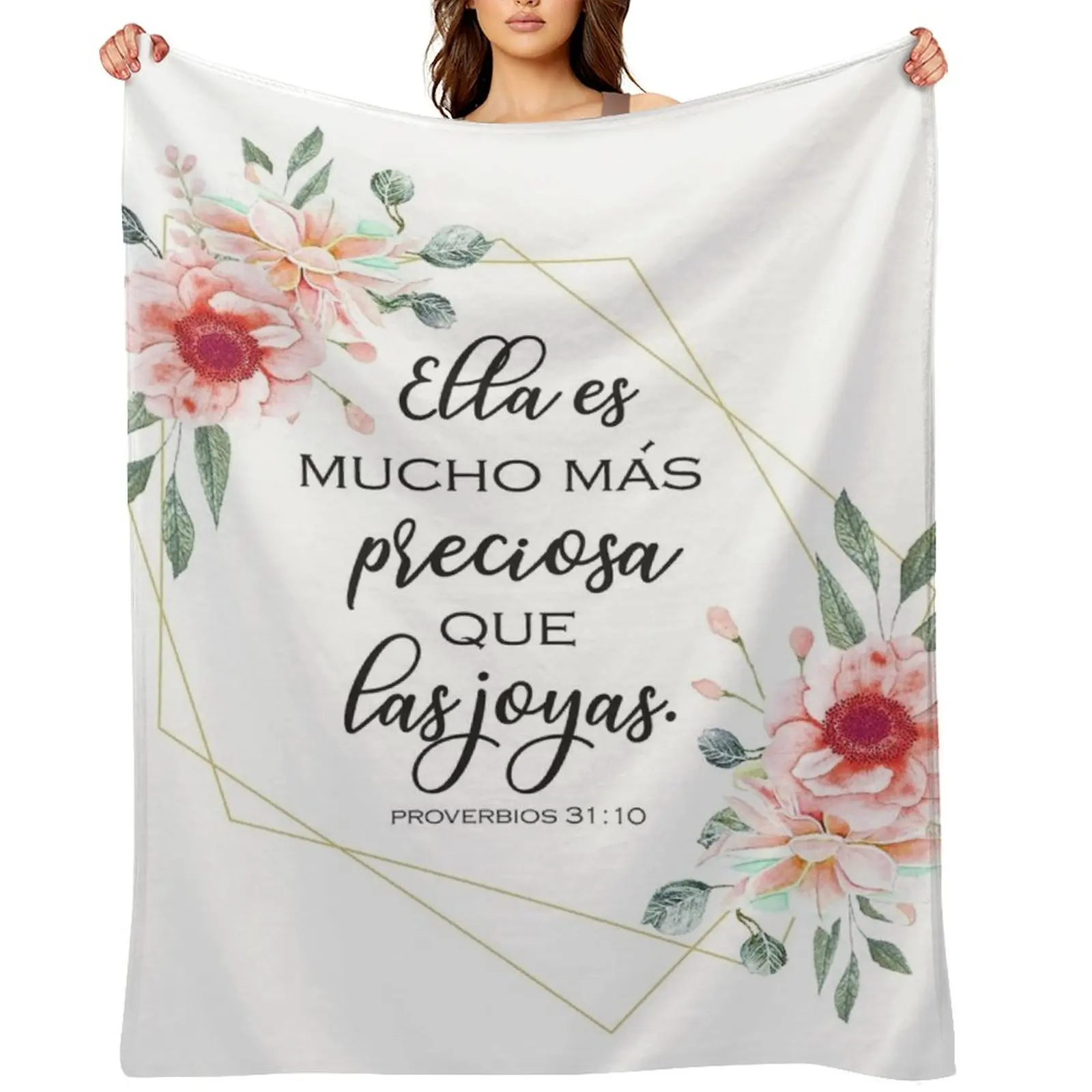 

Spanish bible verse Proverbios 31:10 Throw Blanket Multi-Purpose Decorative Sofa heavy to sleep Blankets