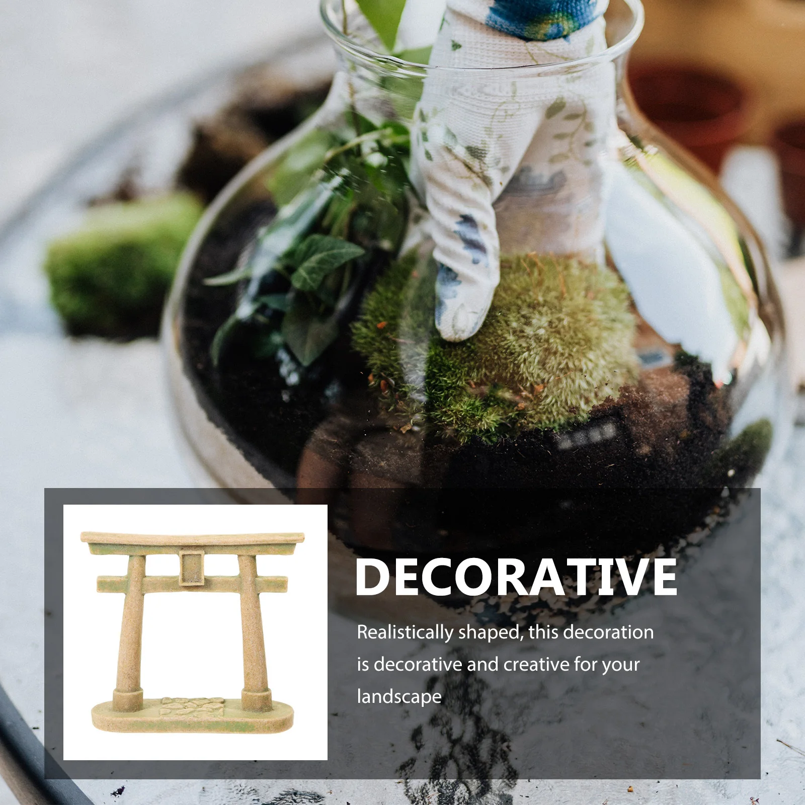 

Mini Japanese Torii Gate Resin Micro Landscaping Decorative Mini House Decor Sand Table Garden Craft Small Torii Gate Figurines