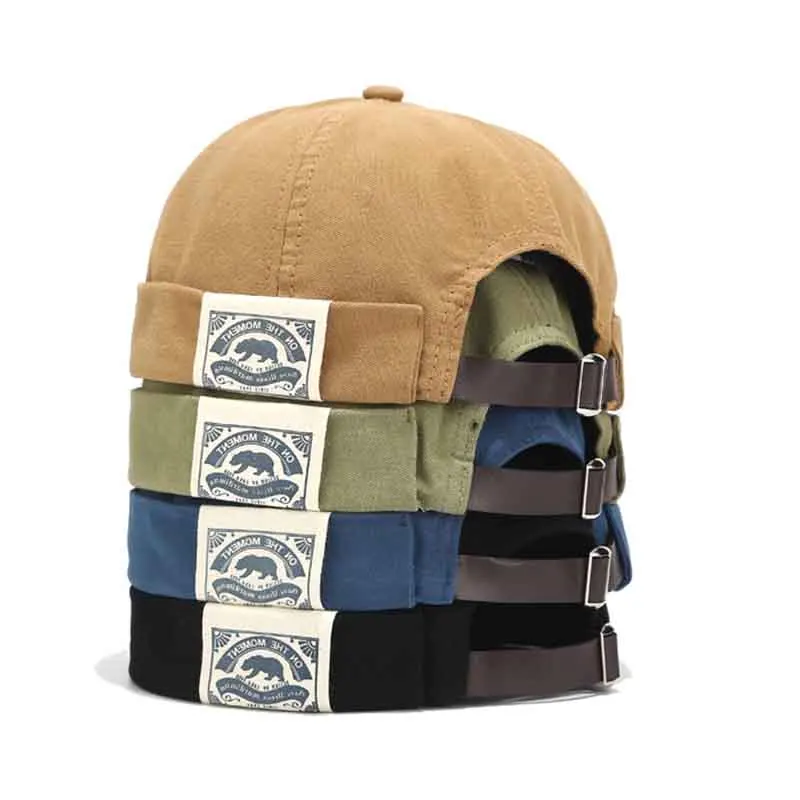 Denim Docker Hat Fashion Brimless Beanie Hat Retro Worker Skull Cap Rolled Cuff Sailor Cap Hip Hop Dancing Watch Cap