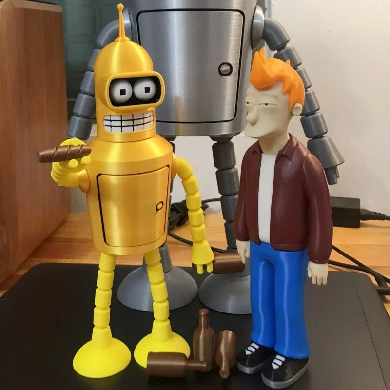 Figura de acción de dibujos animados Futurama Fry & doblador, juguetes coleccionables, modelo, regalos de cumpleaños, en Stock