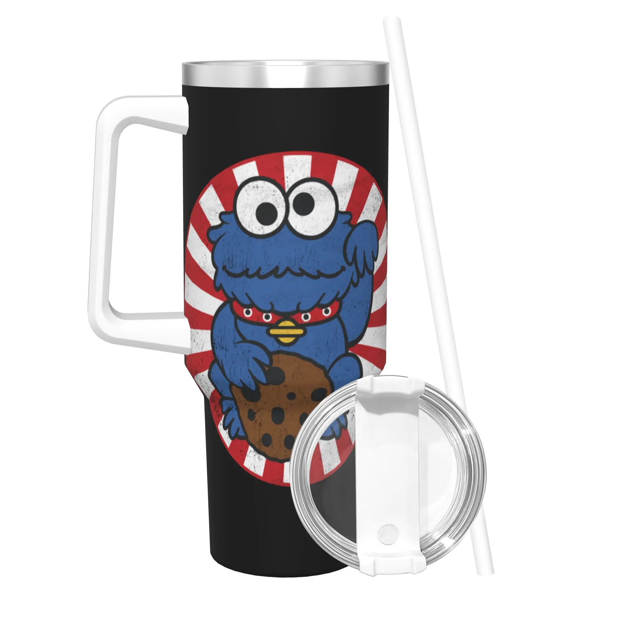 Stainless Steel Tumbler Cookie Monster Makeki Cookie Thermal Mug  Insulated Hot Drinks Car Mugs Travelist Water Bottle