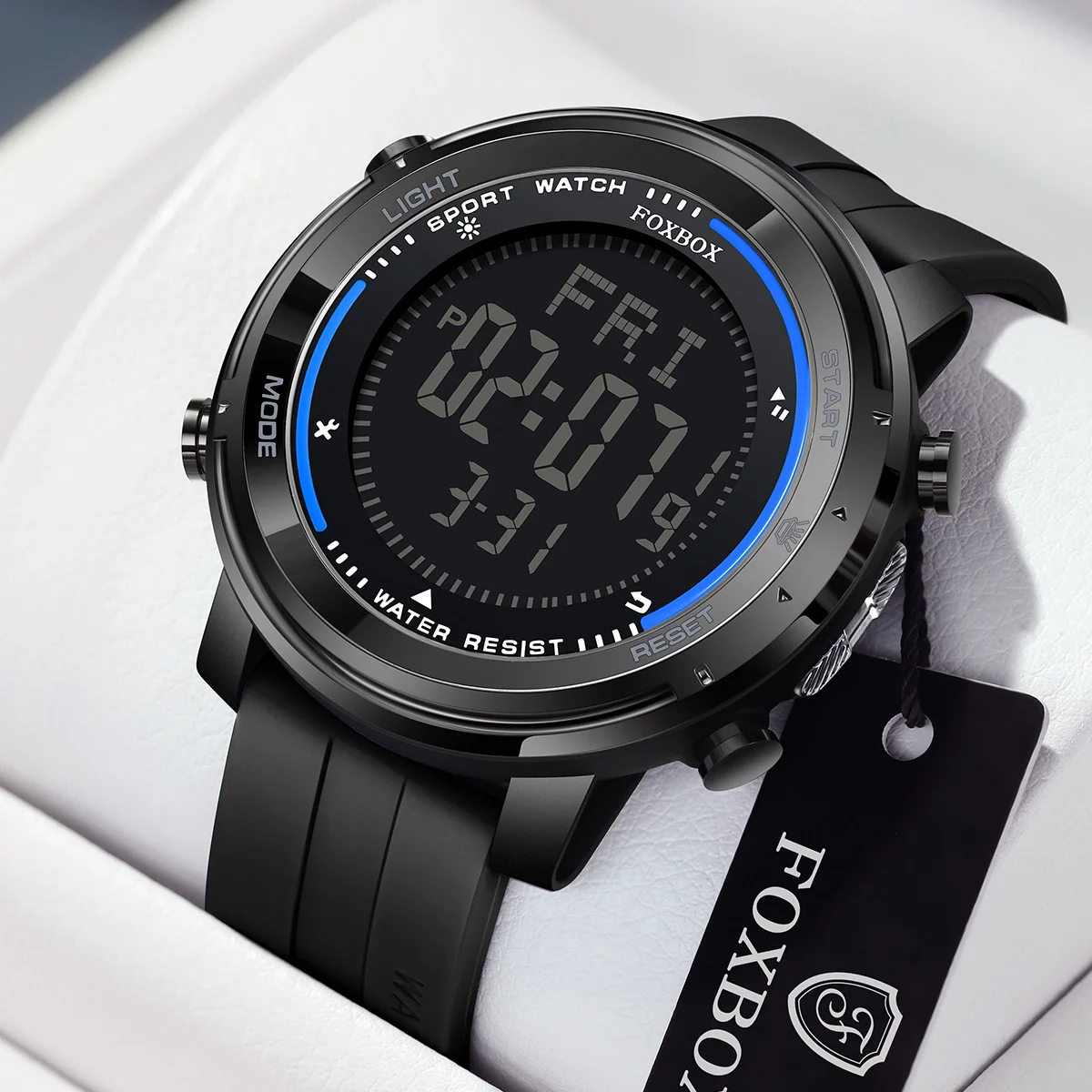 

LIGE модные цифровые часы для мужчин с фонариком, спортивные электронные часы на открытом воздухе, водонепроницаемые светящиеся мужские часы с хронографом