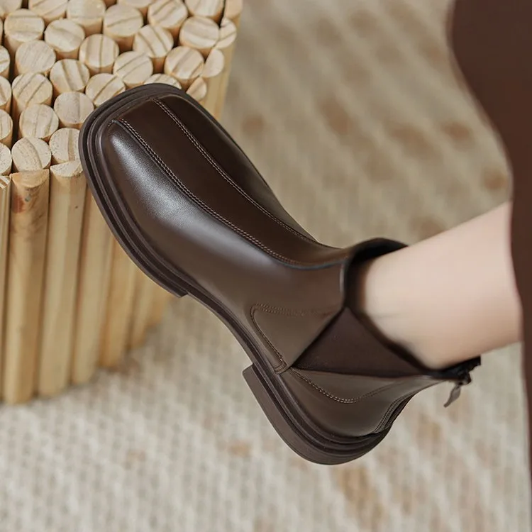 

Женские ботинки 2026: Новые осенние ботинки в британском стиле, коричневые челси, короткие сапоги