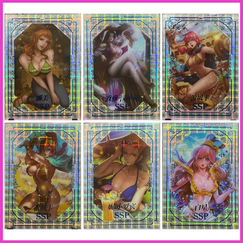 

Anime ONE PIECE Rare Limited SSP Flash Card Nami Hancock Rebecca Robin Perona Toys for boys Collectible Cards Birthday Present