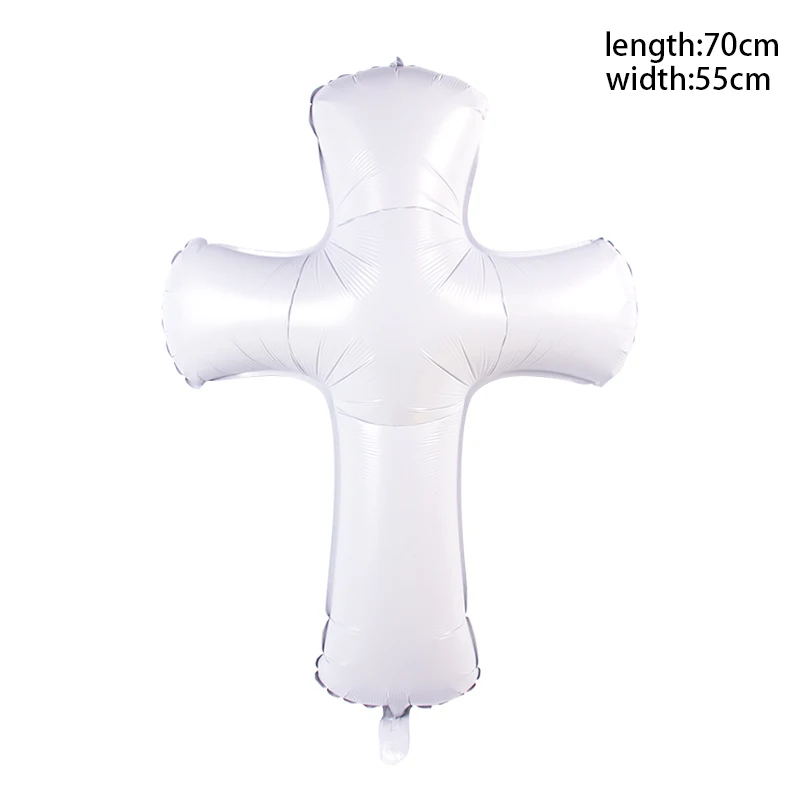 Easter Cross Foil Helium Balloons Eucharist Party Decoration Easter Baptism Forked Christening Jesus Pentecost Air Globos