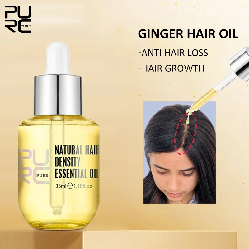 

PURC Fast Hair Growth for Men Women Hair Oil Care Ginger Anti Hair Loss Scalp Treatment Grow Serum Products Beauty Health 35ml