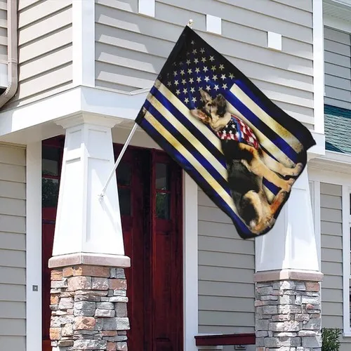 Thin Blue Line German Shepherd Wrapped in Glory Flag Graden Flag UUI GGX