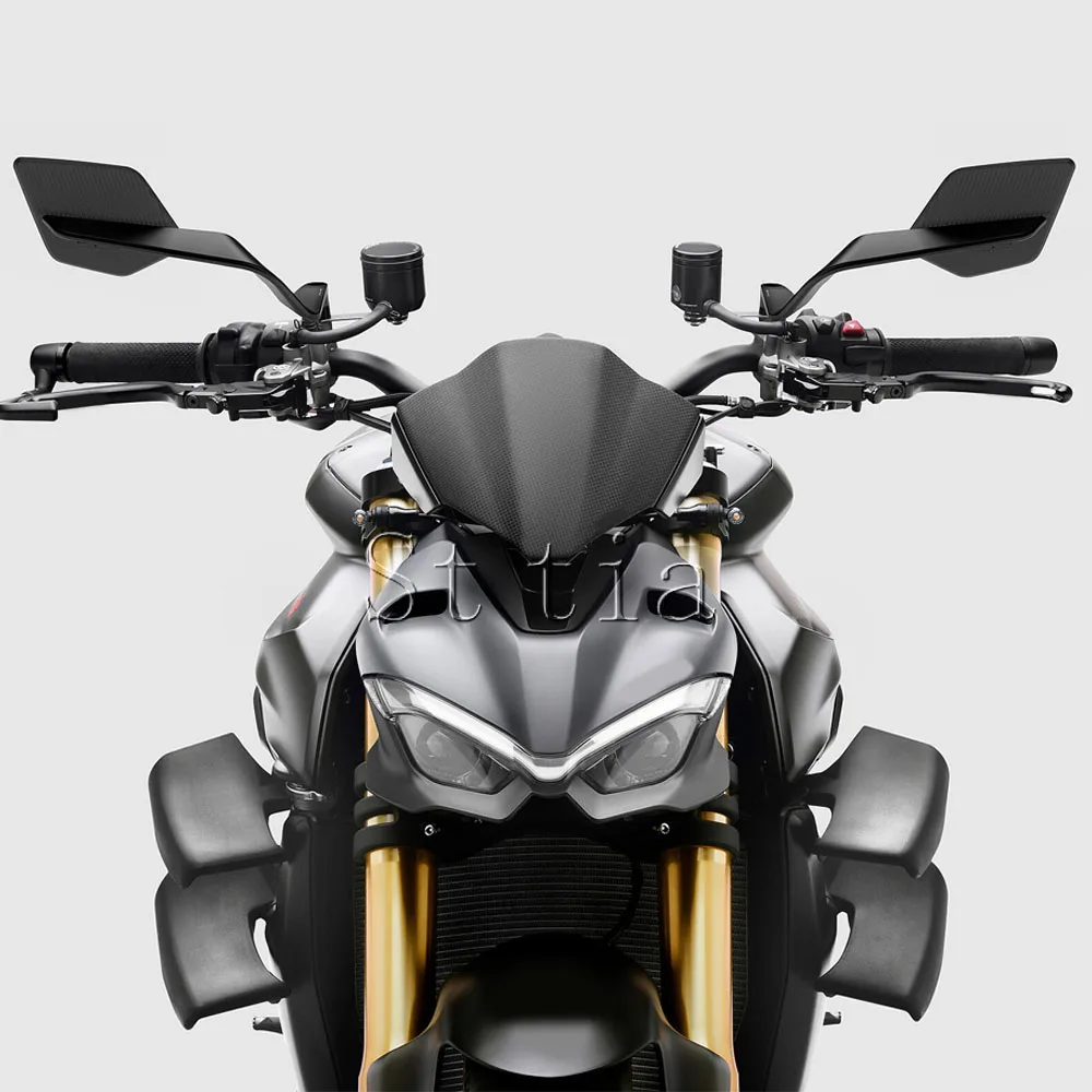 مرايا الرؤية الخلفية الجديدة تناسب Ducati Streetfighter V2 Streetfighter V4 2020-2025 مرايا جانبية للرؤية الخلفية بجناح الرياح للدراجات النارية #4