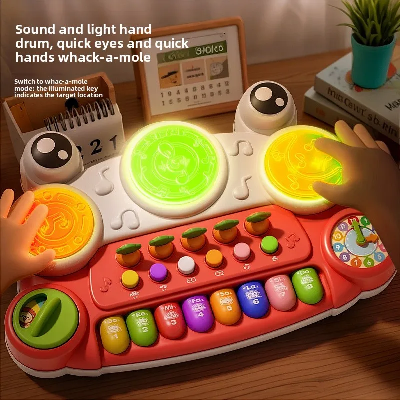 Kids Activity Table, 20-in-1 Educational Learning Toy Desk with Drum and Piano, Early Development Play Set Gift for Toddlers