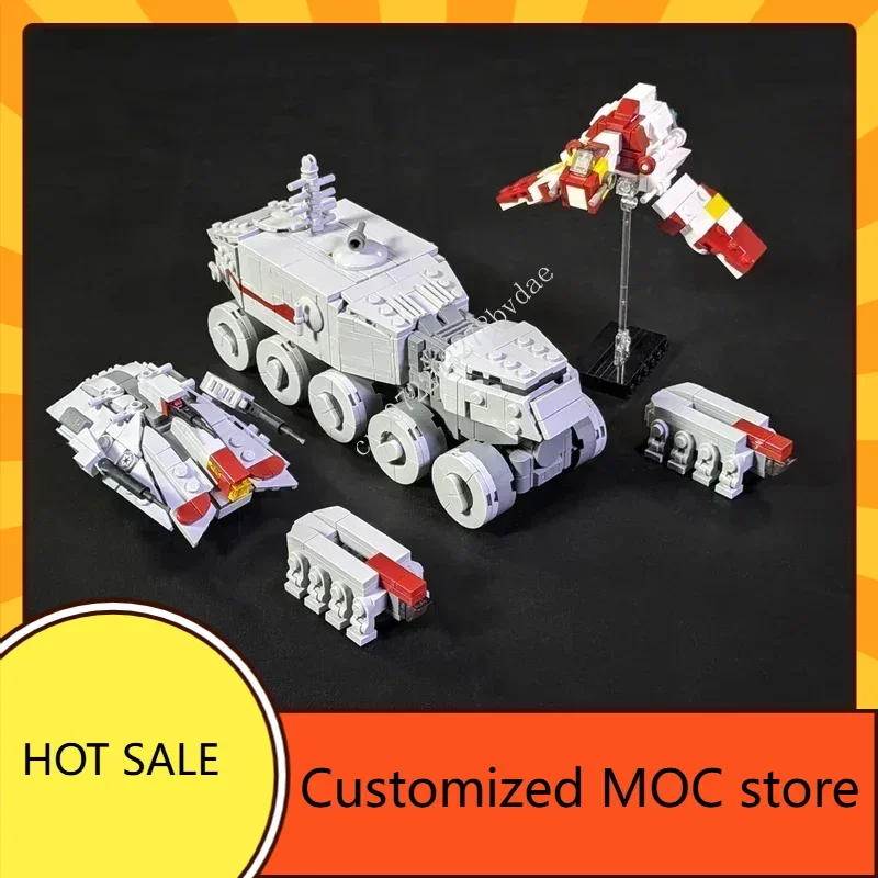 

1055PCS MOC Space Battle Series Turbo Tank Bundle Micro Scale Puzzles DIY Assembly Christmas Birthday Toys Gifts for Kids Ages