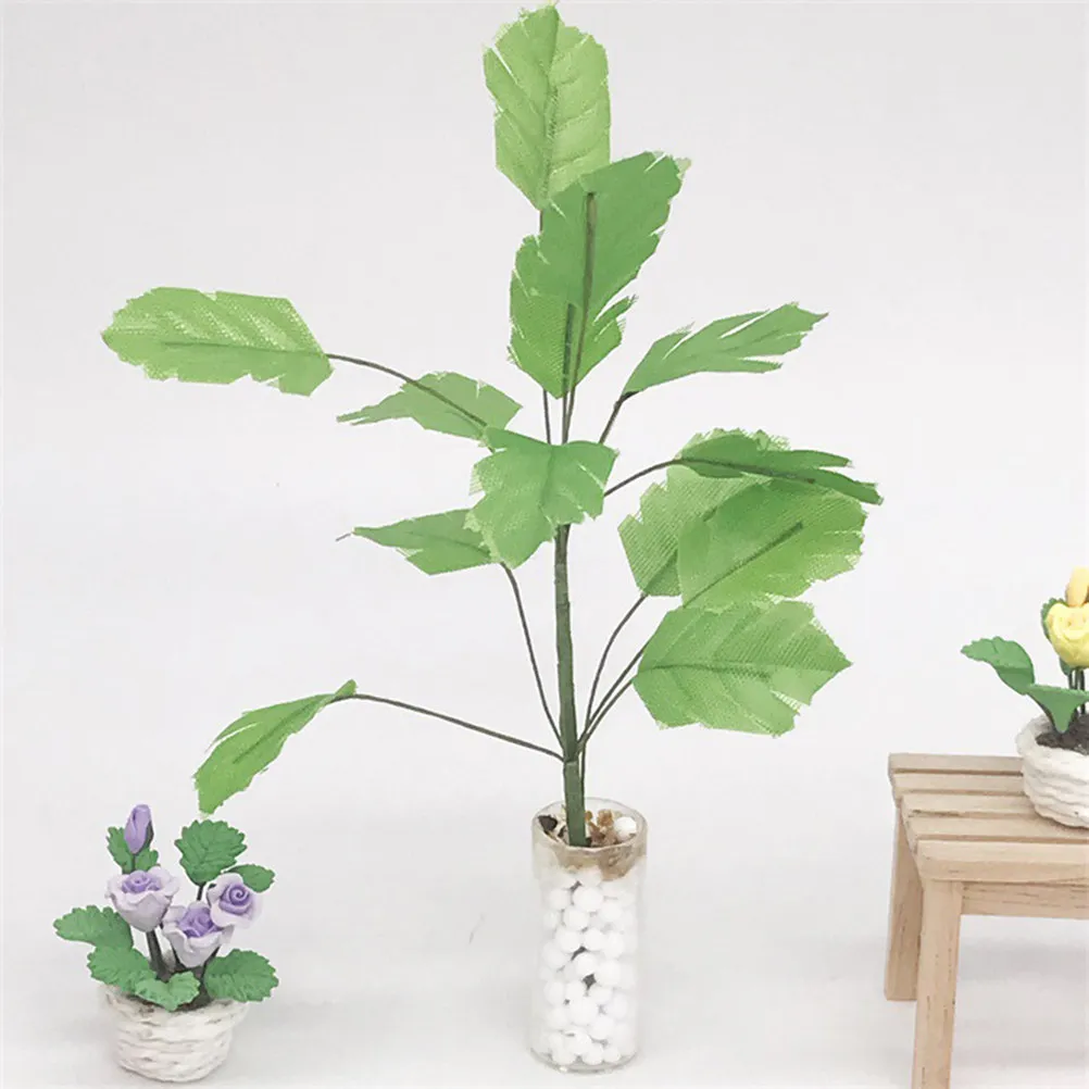 

Realistic Miniature Banana Tree 15x4cm Premium Simulation Greenery for Dollhouse Garden Living Room Study Office Kitchen