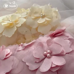 16 Color Beads 3D Flower Lace Fabric. Wedding Dress DIY Children's Clothing Sewing Fabric