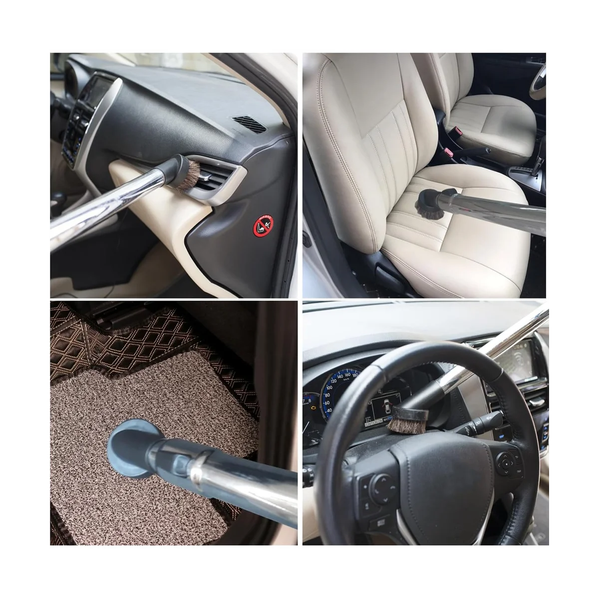 둥근 말털 진공 먼지 브러시 부착물은 1 1/4인치 또는 1 3/8인치 호스가 있는 대부분의 진공 청소기와 호환됩니다.