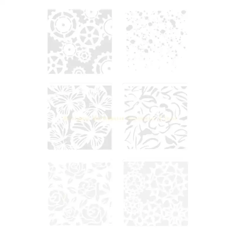 6 PCs estênceis borboleta Flores estênceis estênceis