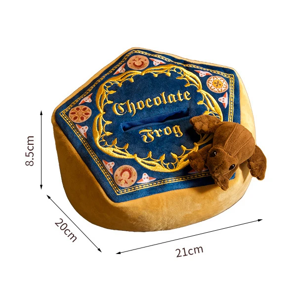 2024 New Harries Chocolate Frog Tissue Storage Bag Peripheral Plush Refrigerator Magnet Pottered Fans Car Bedroom Paper Box Gift