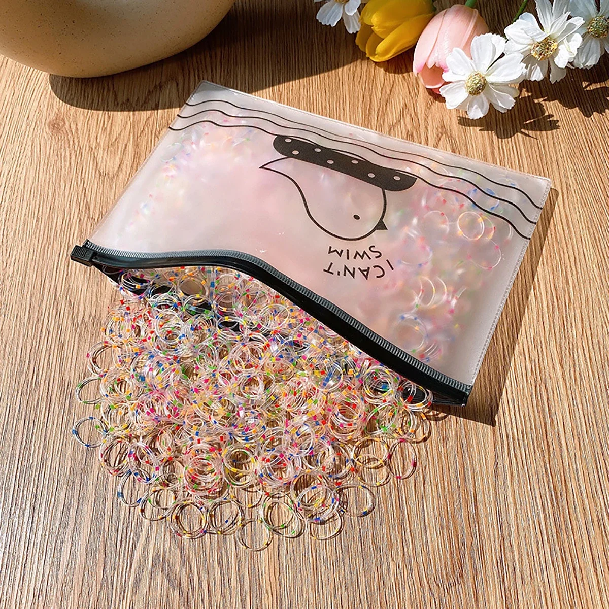 800Pcs Disposable Rubber Band Does Not Hurt Hair Girls Small Childrens Scrunchies Head Rope Cute Baby Color Headdress image 3