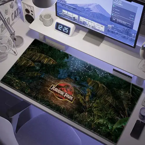 Imagen 2 del producto Jurassic Park en stock alfombrilla de ratón grande tamaño de alfombrilla de ordenador de PC para teclado de juego de bloqueo de borde grande