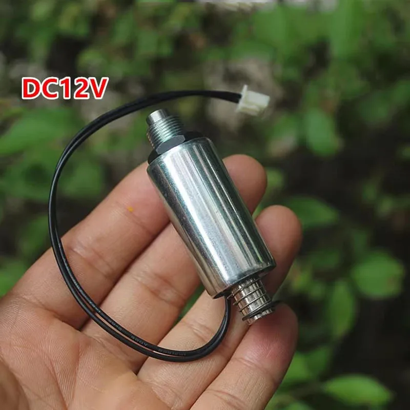 DC 12V Mini 19mm Cylinder Solenoid Electromagnet Small Push Pull Through Type Electric Magnet Strong Suction Switch Stroke 6mm