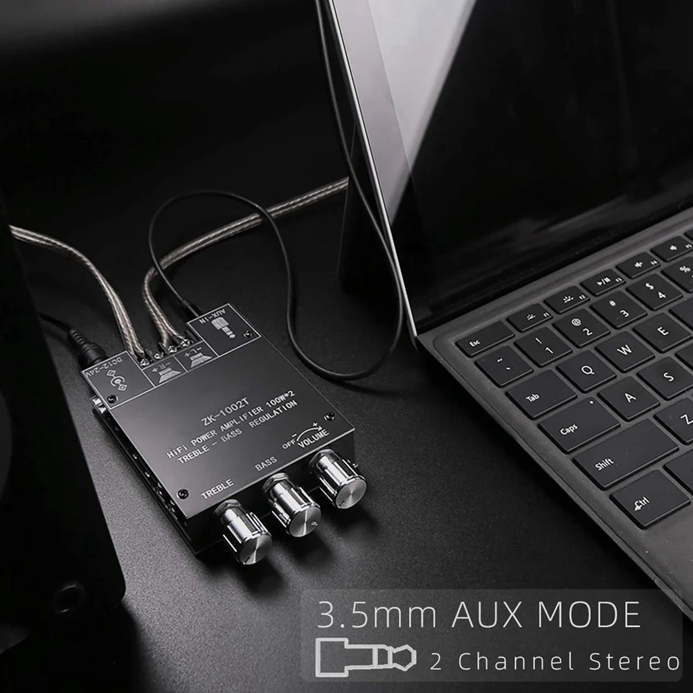 لوحة مضخم صوت POP-lZK-1002T مع تحكم ثلاثي وباس BT وAUX مدخلات لاسلكية ذاتية الصنع