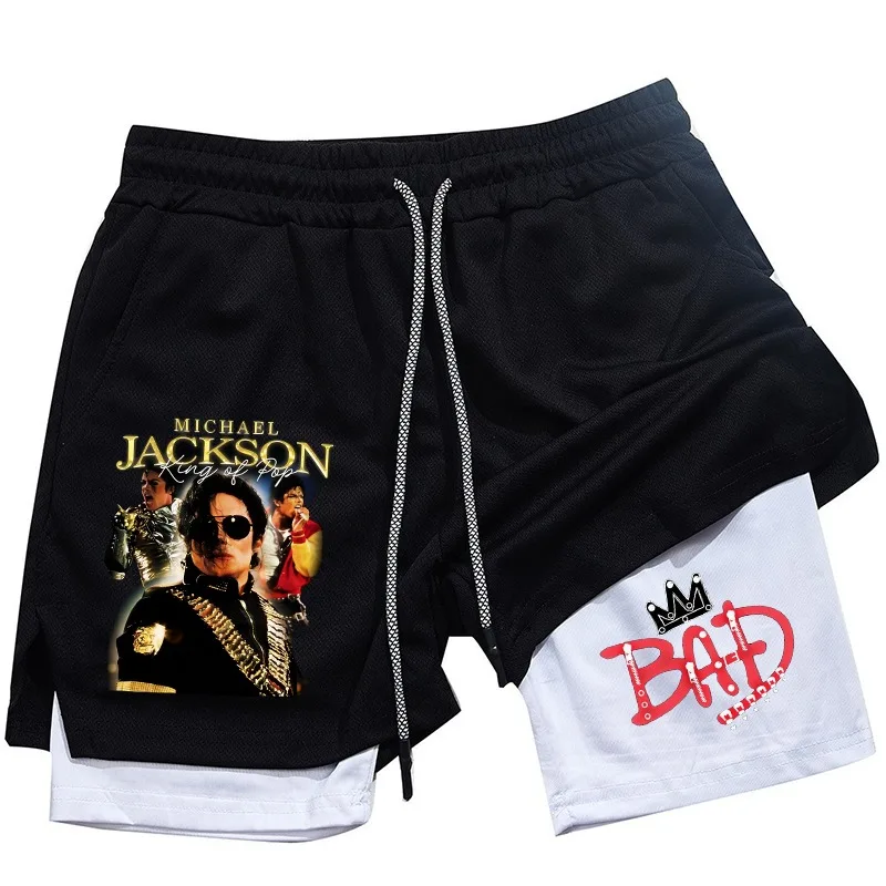 New Men's Michael Jackson gym Shorts Breathable Quick-Dry Beach Pants Retro Y2K Hip Hop Style women running shorts party gifts