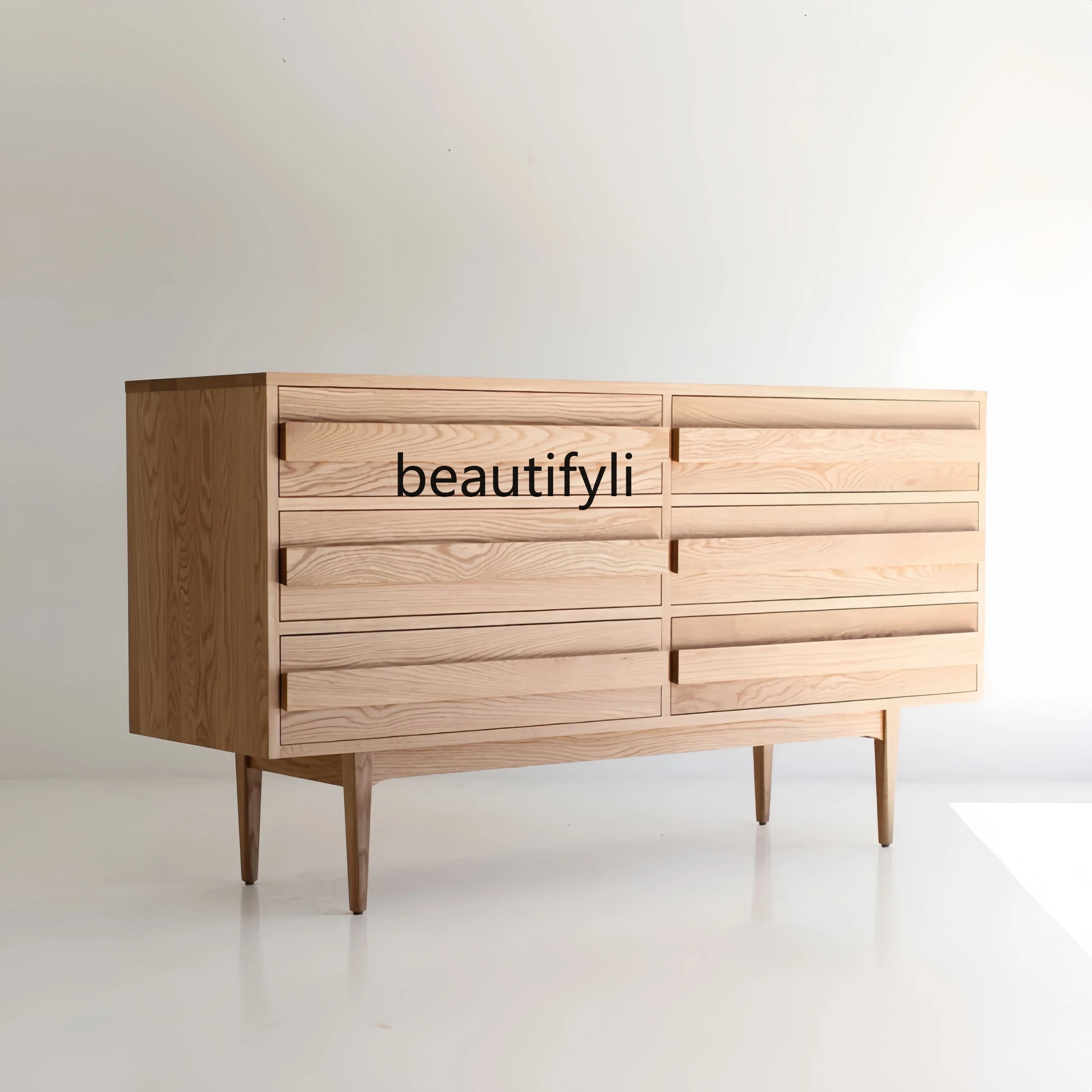 

Medieval style solid wood chest, log style living room light luxury solid wood storage cabinet