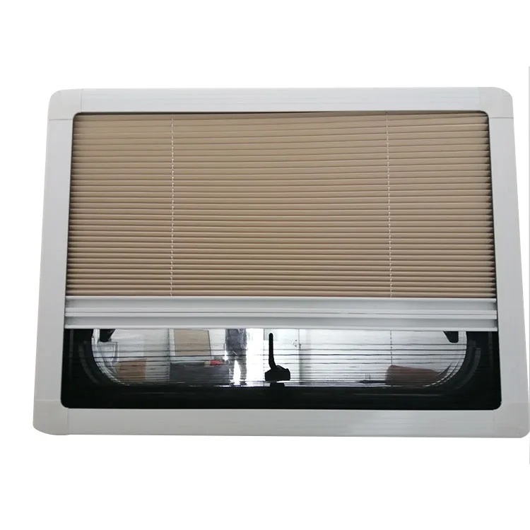 Double layers acrylic high quality Aluminum Alloys rv caravan side Window with fly net and blind