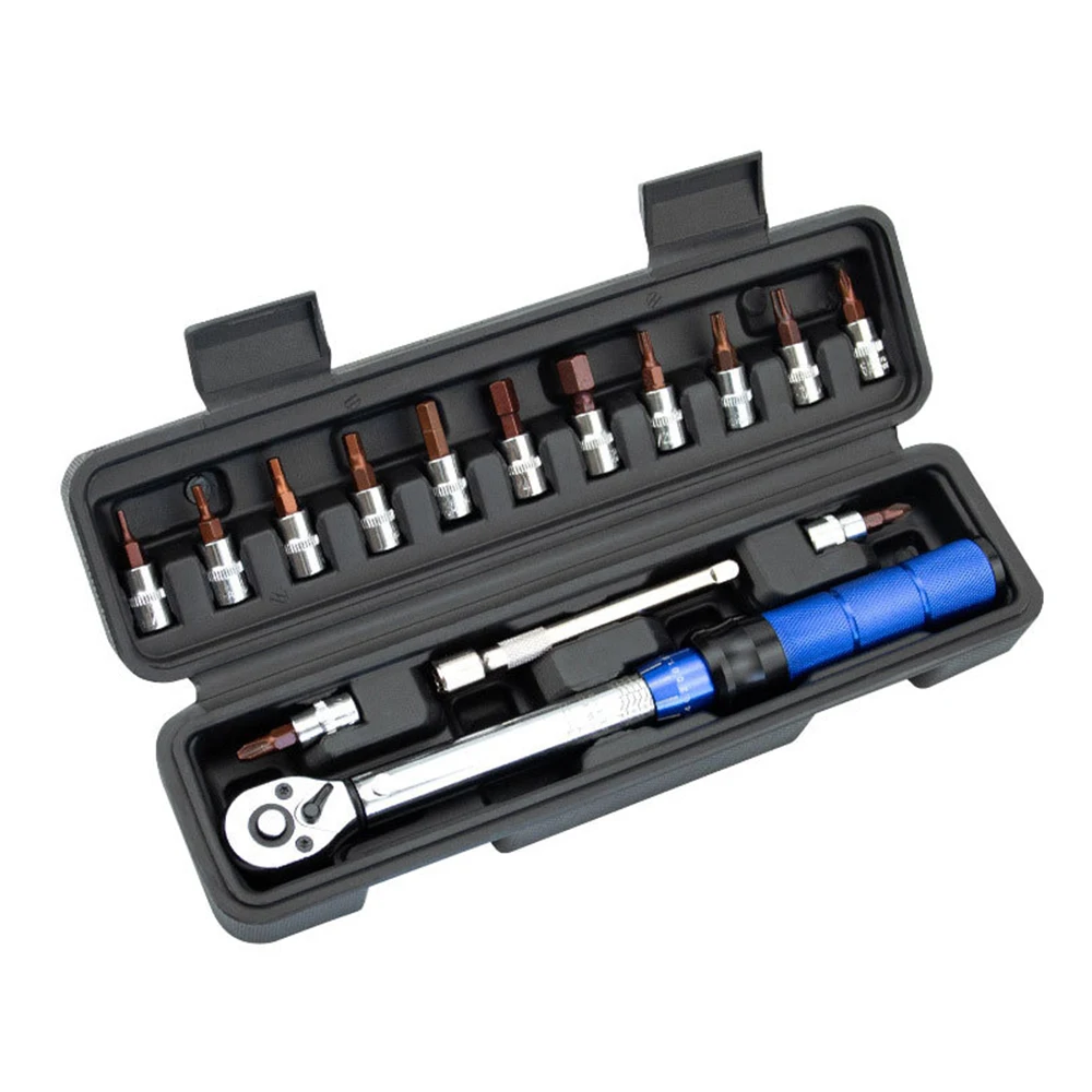 AliExpress SHENSEN 15PCS Bicycle Torque Wrench Set, Double-way Hex Ratchet Wrench with Special Sockets, Manual Tools for Bicycle & Household Repair