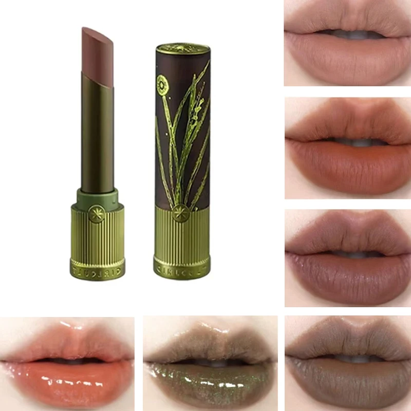 

Блеск для губ Girlcult Lip Glaze Compendium of Materia Medica, матовый бархатный блеск для губ, зеленый мерцающий блеск для губ, помада-гель, блеск для губ с эффектом зеркала