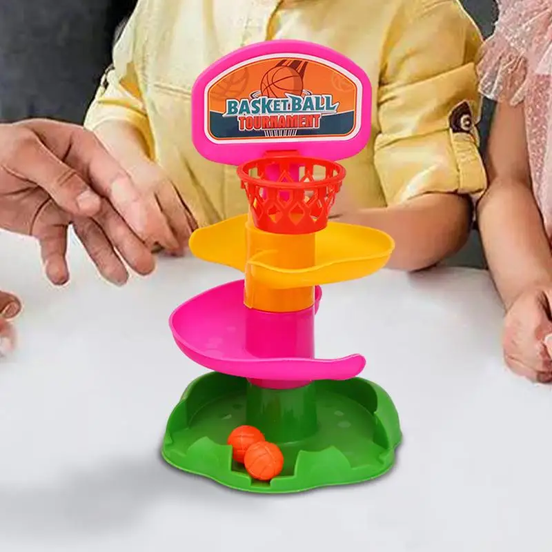 Juego de apilamiento de pistas de baloncesto, juego de torre de apilamiento de dibujos animados divertidos, juguetes interactivos creativos para niños, juegos de mesa multifuncionales