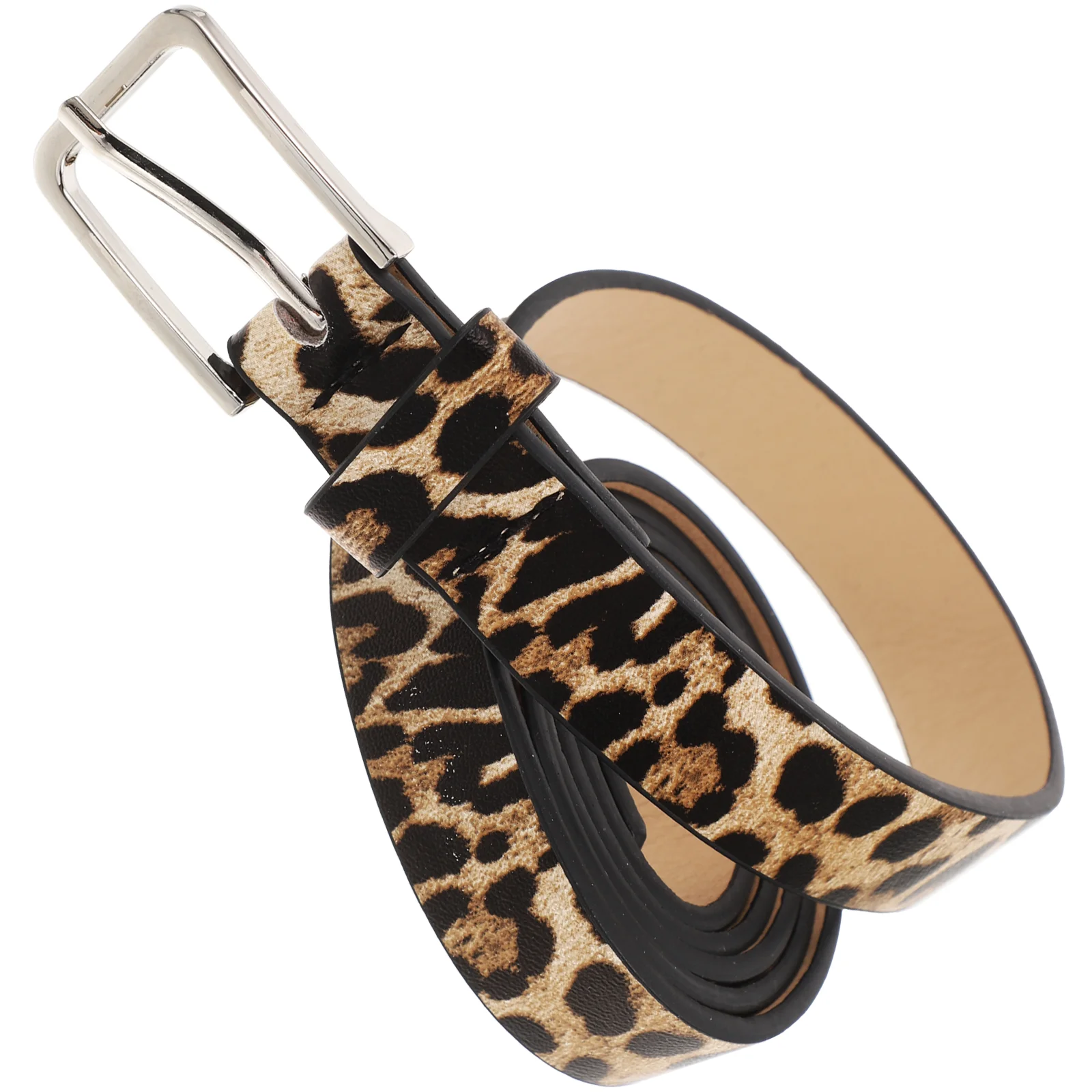 Cinturón de PU de leopardo para mujer, cinturón decorativo a la moda, cinturones para mujer, cinturones de mujer marrón claro para jeans