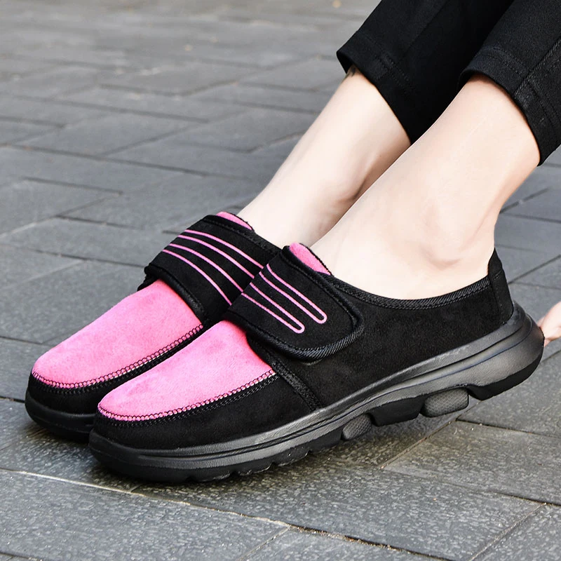 YISHEN Winter Women Men's Cotton Slippers Outdoor Indoor Home Shoes Warm Non-Slip Flats Platform For Couple Slip On Ladies Shoes