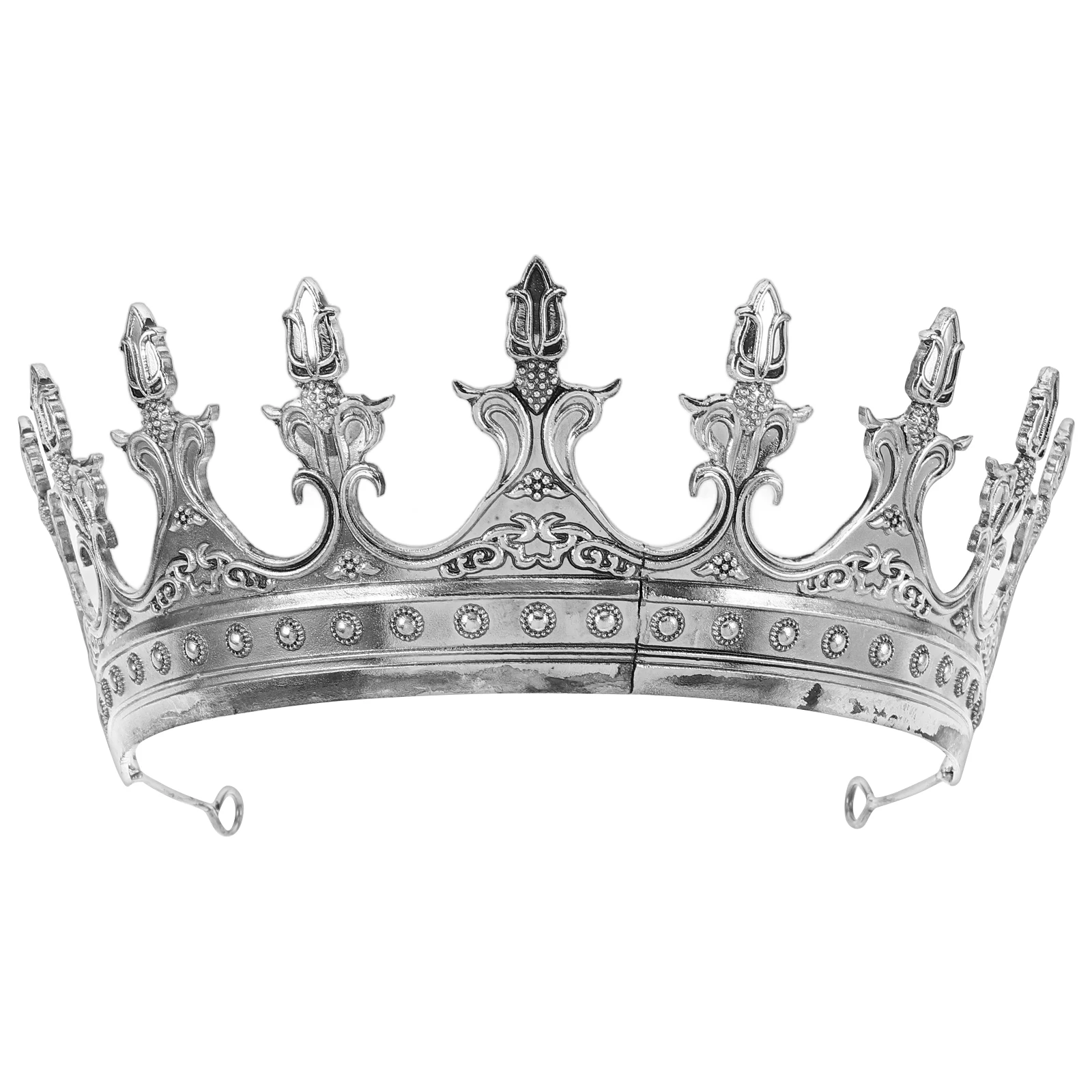 Corona de rey para hombres, Tiara de Príncipe plateado, diadema, disfraz Medieval real, tocado para boda, cumpleaños, suministros para fiesta de Cosplay