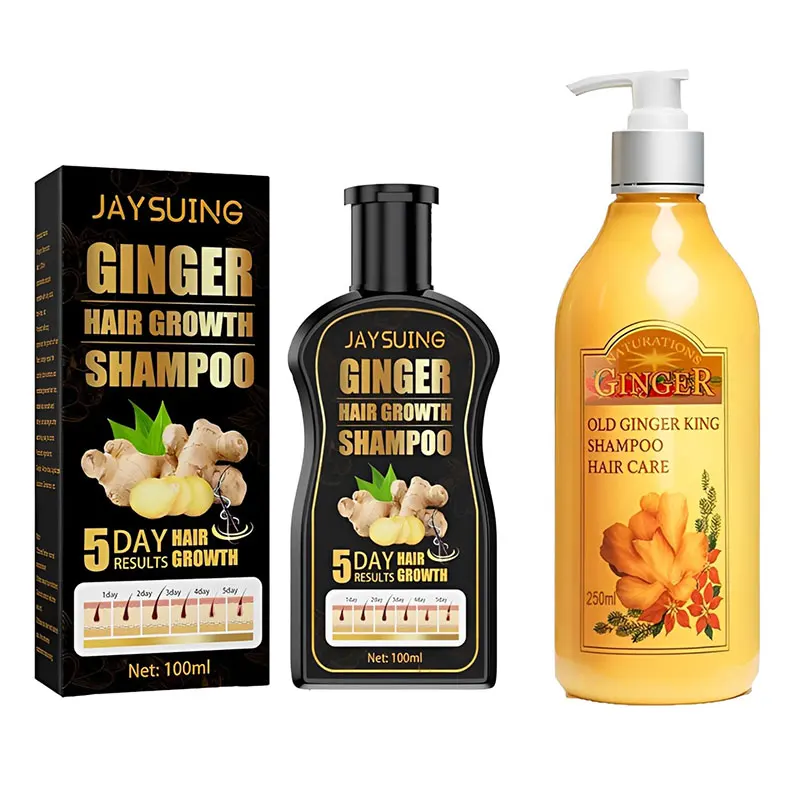 Natürliches Verdickungsshampoo, Ingwer-Haarshampoo, Ölkontroll-Haarwachstumsshampoo, Tiefenreinigung, professionelle Haarbehandlung