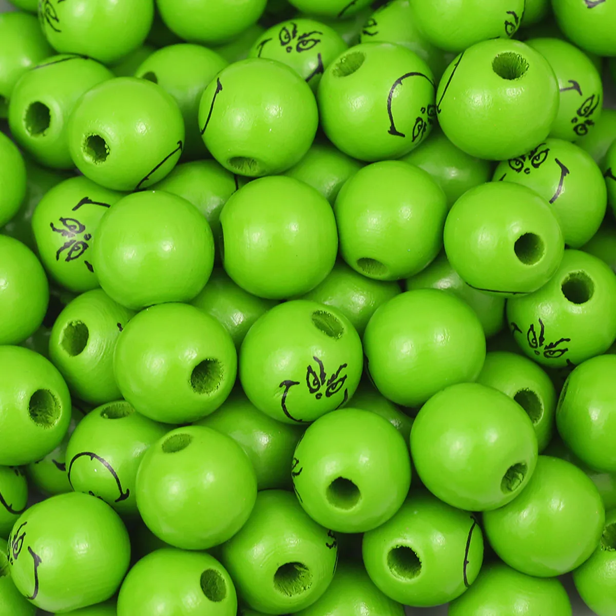 Halloween-Ideen 16 mm Ghose Vampire Green Holz Urlaub Lose Perlen für Armbandherstellung Schmuck Perlen Charms Zubehör DIY