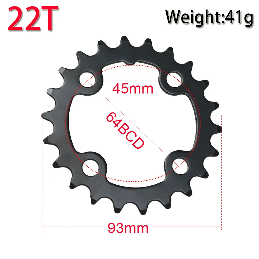 104/64 BCD Bicycle Chainring 22T 24T 32T 42T 44T MTB Triple Chainring 9S 10S Mountain Bike Crankset Chainwheel Bicycle Parts