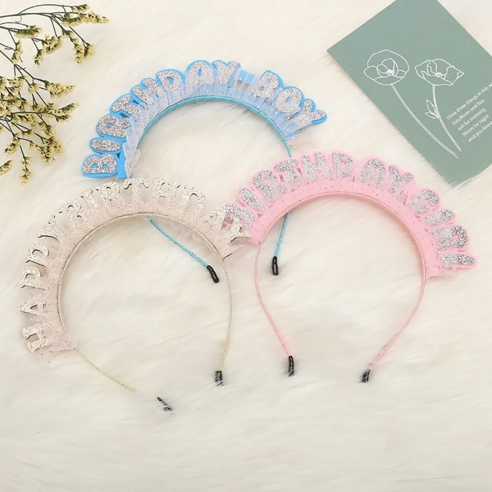 Korean Style Cartoon Birthday Headband Creative Lace Birthday Headwear Hair Accessories Women Hair Hoop Party Supplies