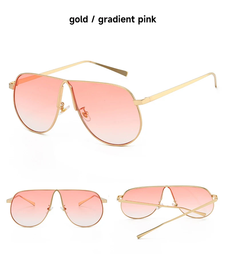 Neue Modische Sonnenbrillen für Damen und Herren Übergroße Piloten-Sonnenbrillen UV400 Metall-Brillen Markendesigner-Shades – Detail 11