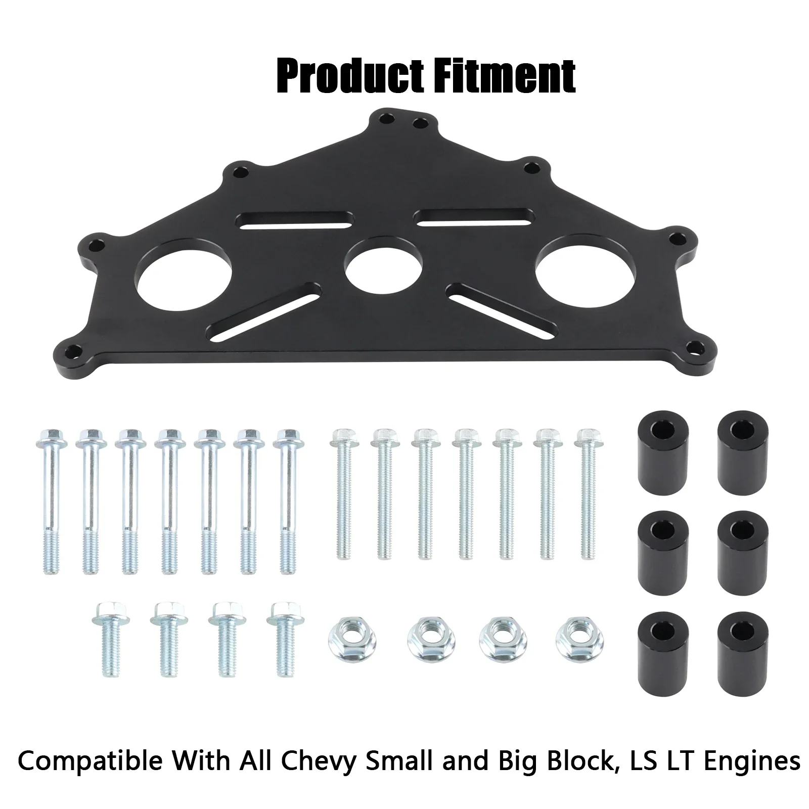 LSX Rebuilding Engine Safe Stand Adapter Plate Silver Black For Chevy LS1 Duramax BBC SBC LS Heavy Duty Support