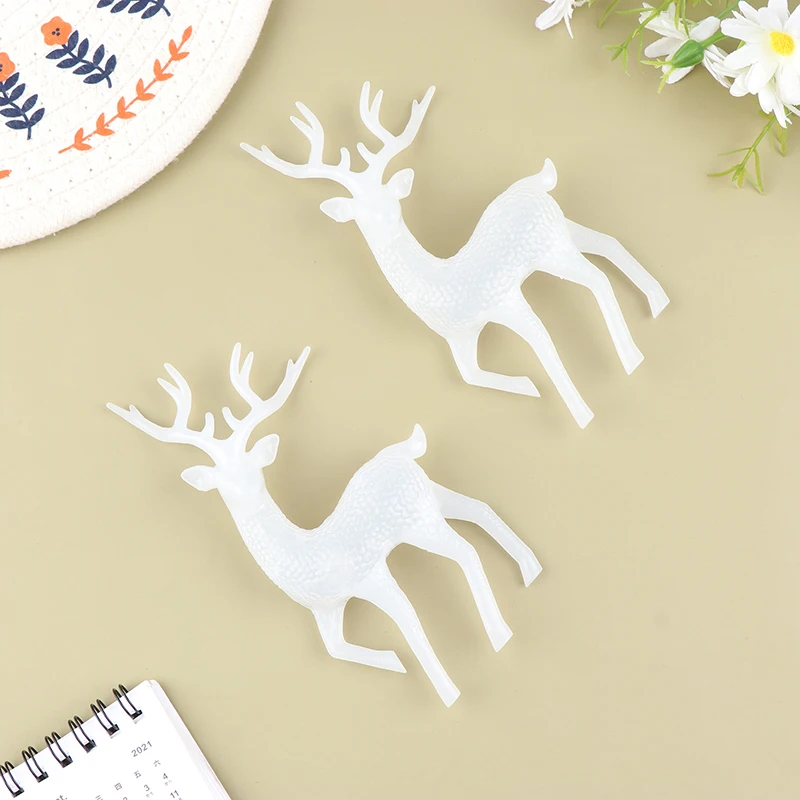 1Pc Christmas Sika Deer Elk Reindeer Fairy Animal Statue Home Simulation Shop Display Cabinet Ornaments Tale Garden Props