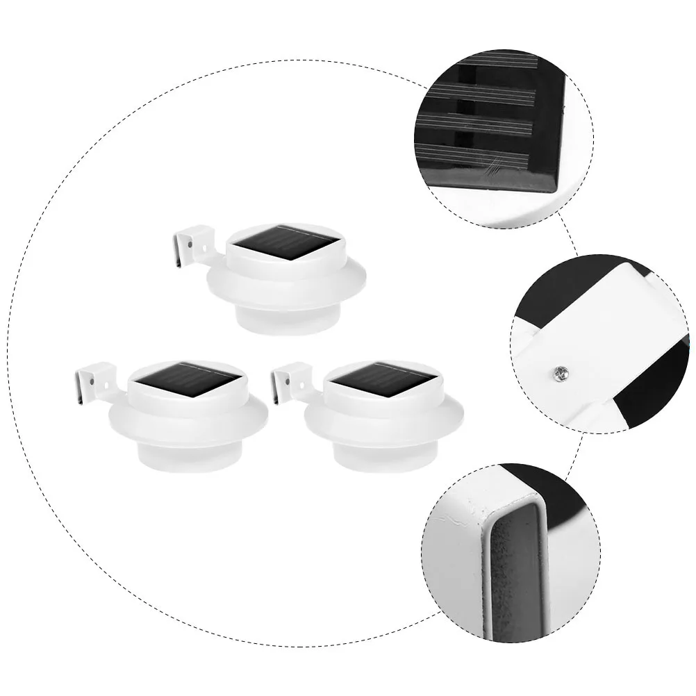 

3Pcs Solar Gutter Lights Garden Outdoor Waterproof LED Fence Lamps Warm White Light Pathway Yard Lawn Lighting