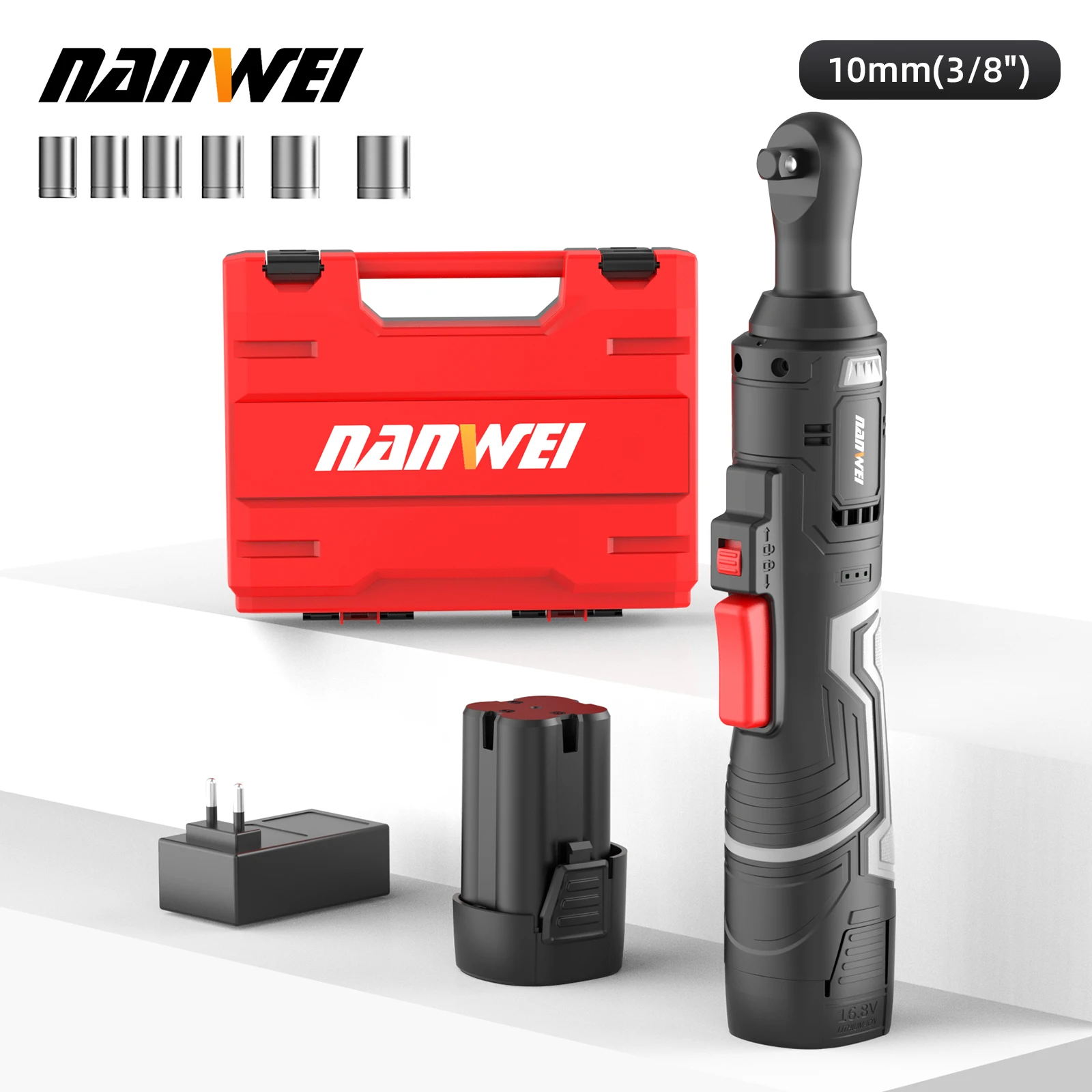 NANWEI 20V Brushless Electric Ratchet Wrench 90-Degree Cordless Right Angle