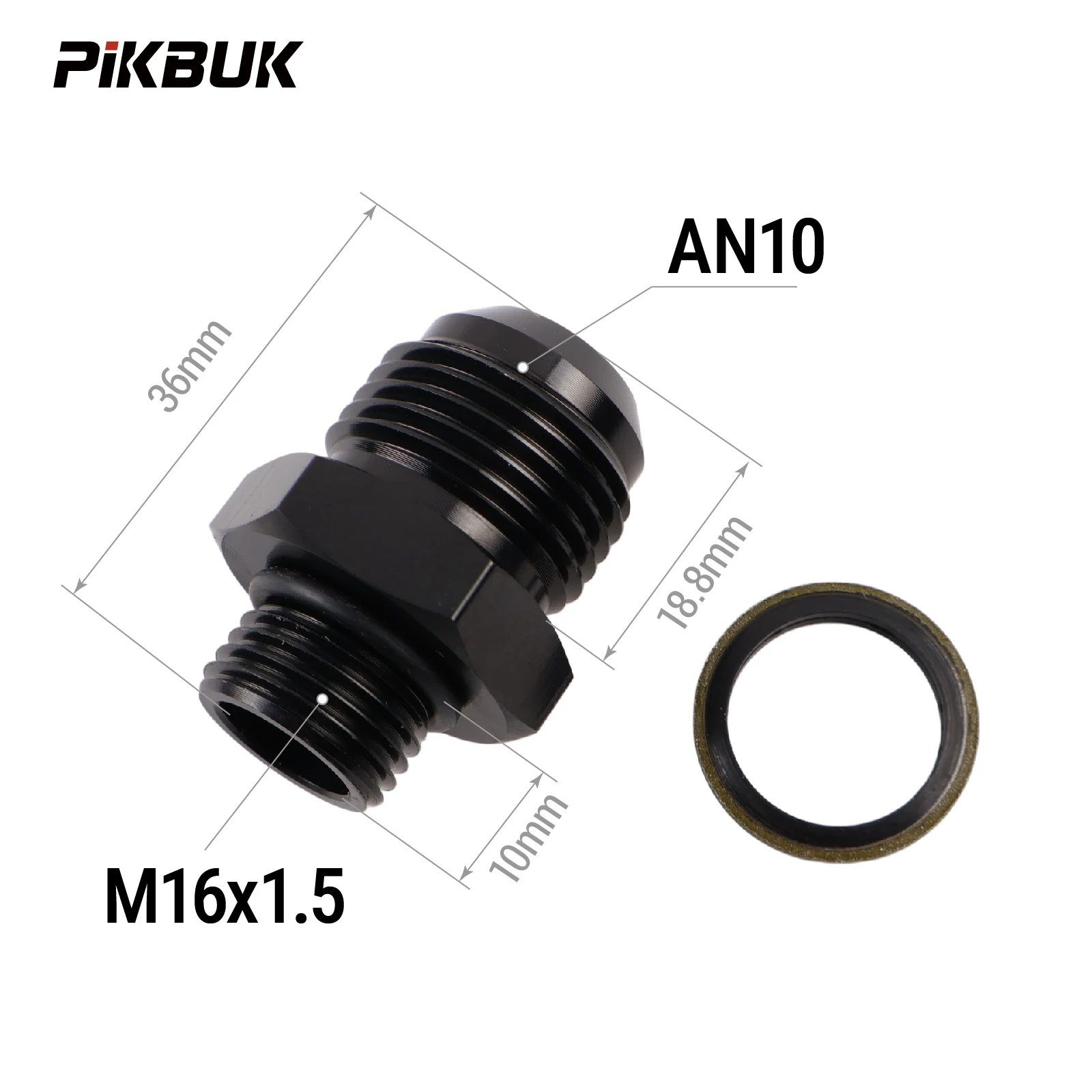 PIKBUK Aluminium AN6 AN8 AN10 AN12 auf M10/12/14/16/18/20/22x1.5 Adapter Flare-Fitting Auto-Schlauchanschluss Stecker Ölkühler-Anschluss