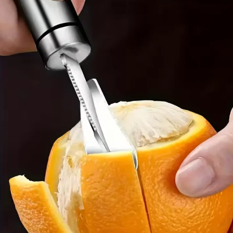 1pc Orange Peelers Orange Peeler Tool Citrus Peeler Stainless Steel Slicer Cutter Peeler Remover Design Handle Fruit Tools