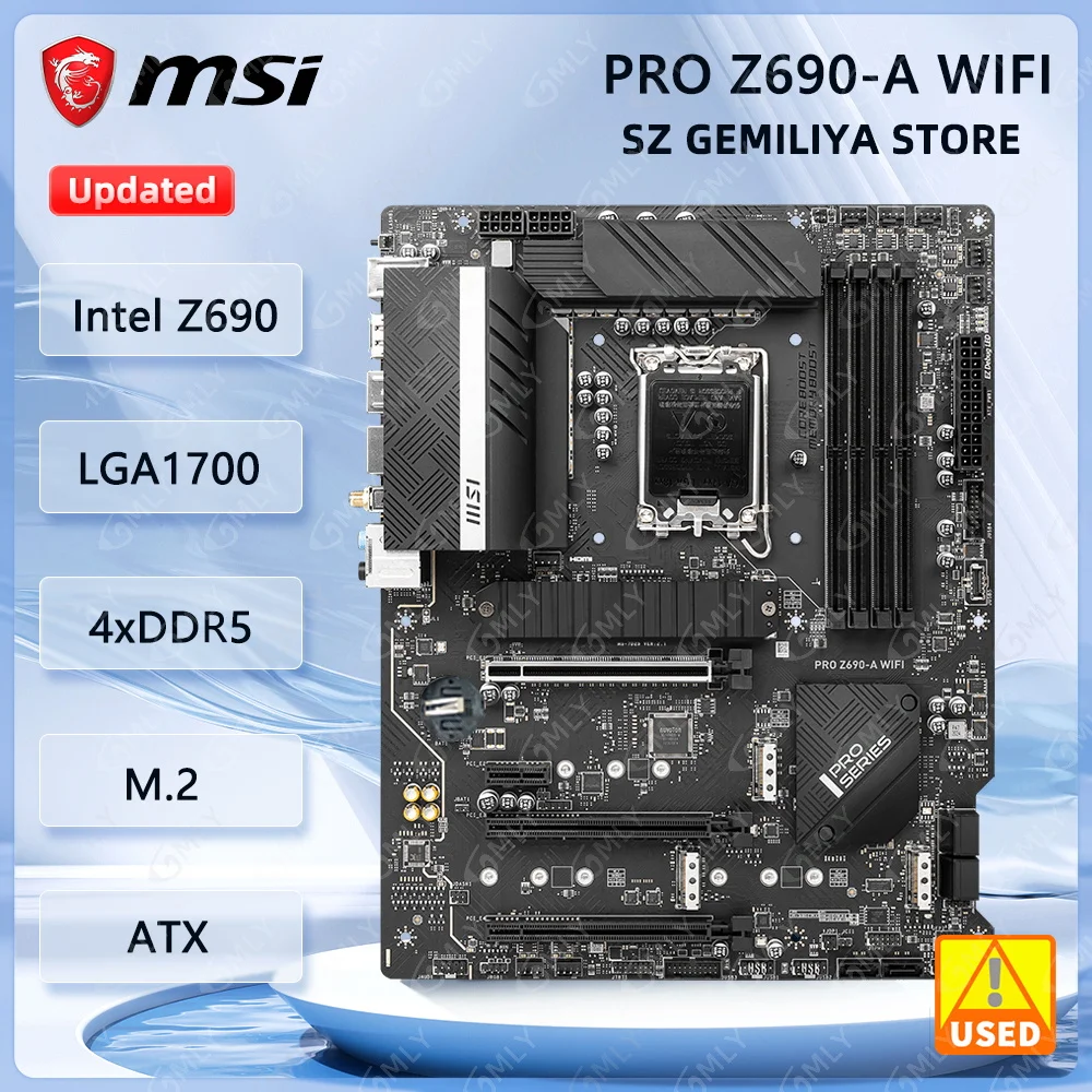 

Материнская плата MSI PRO Z690-A WIFI DDR4 Intel Z690 LGA 1700 128 ГБ 4 × M.2 USB3.2 PCI-E 5,0 с поддержкой процессора 12-го поколения i7-12700K i7-13700