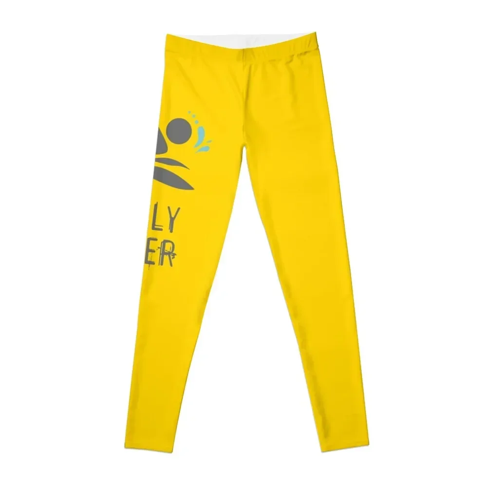 

Calling all wild open water swimming, winter bathers. Im a Chilly Dipper fun design for swimmer lovers. Lemon Yellow Leggings